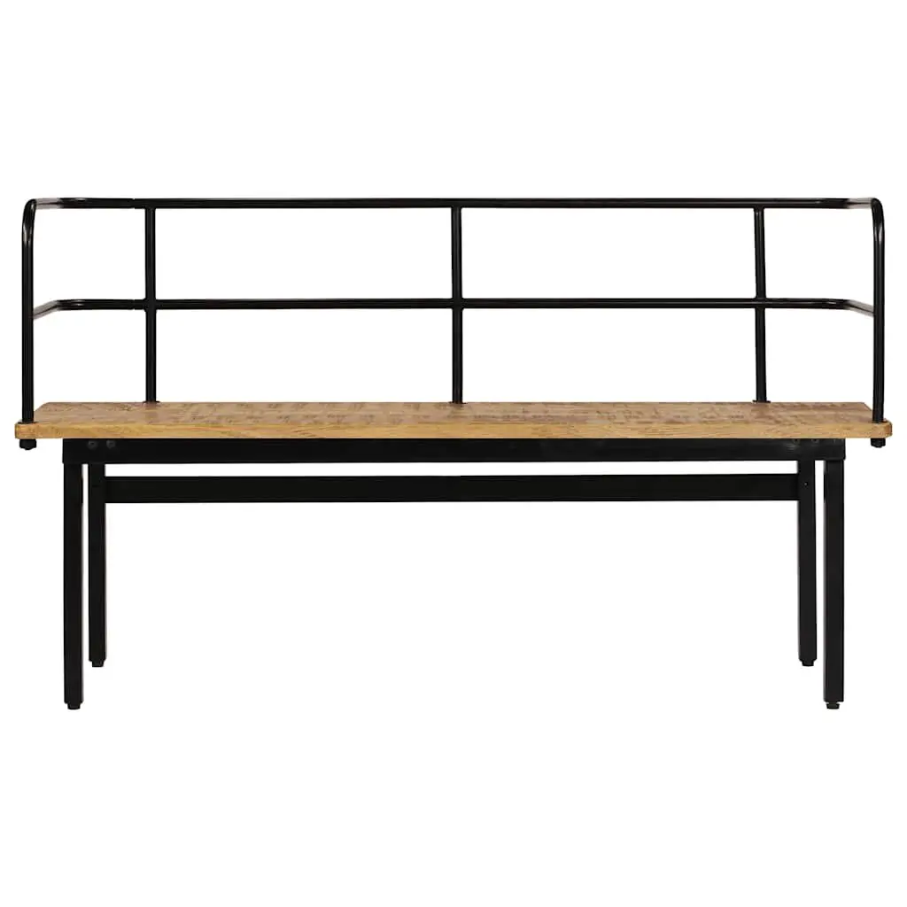 Solid Mango Wood Bench Brown 120x40x70 cm Industrial Style Storage Entryway Hall Seat