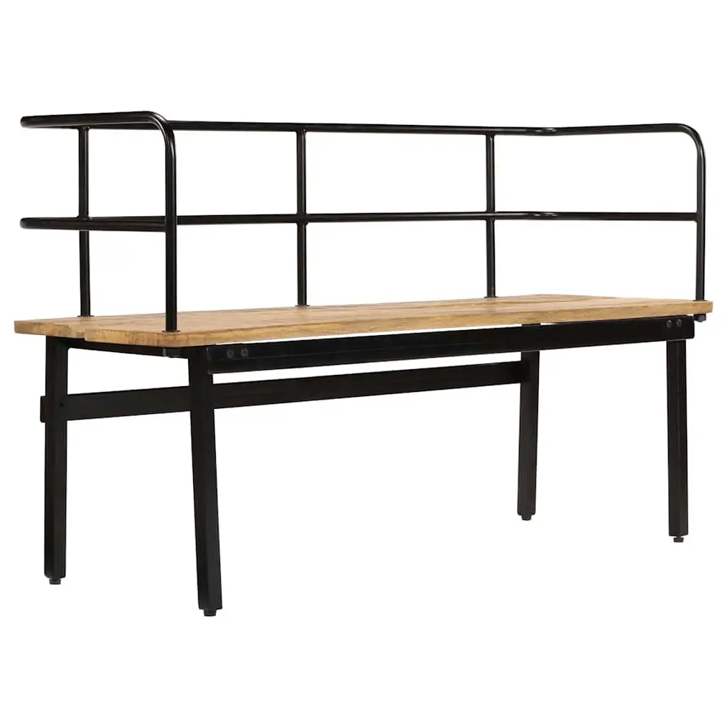 Solid Mango Wood Bench Brown 120x40x70 cm Industrial Style Storage Entryway Hall Seat