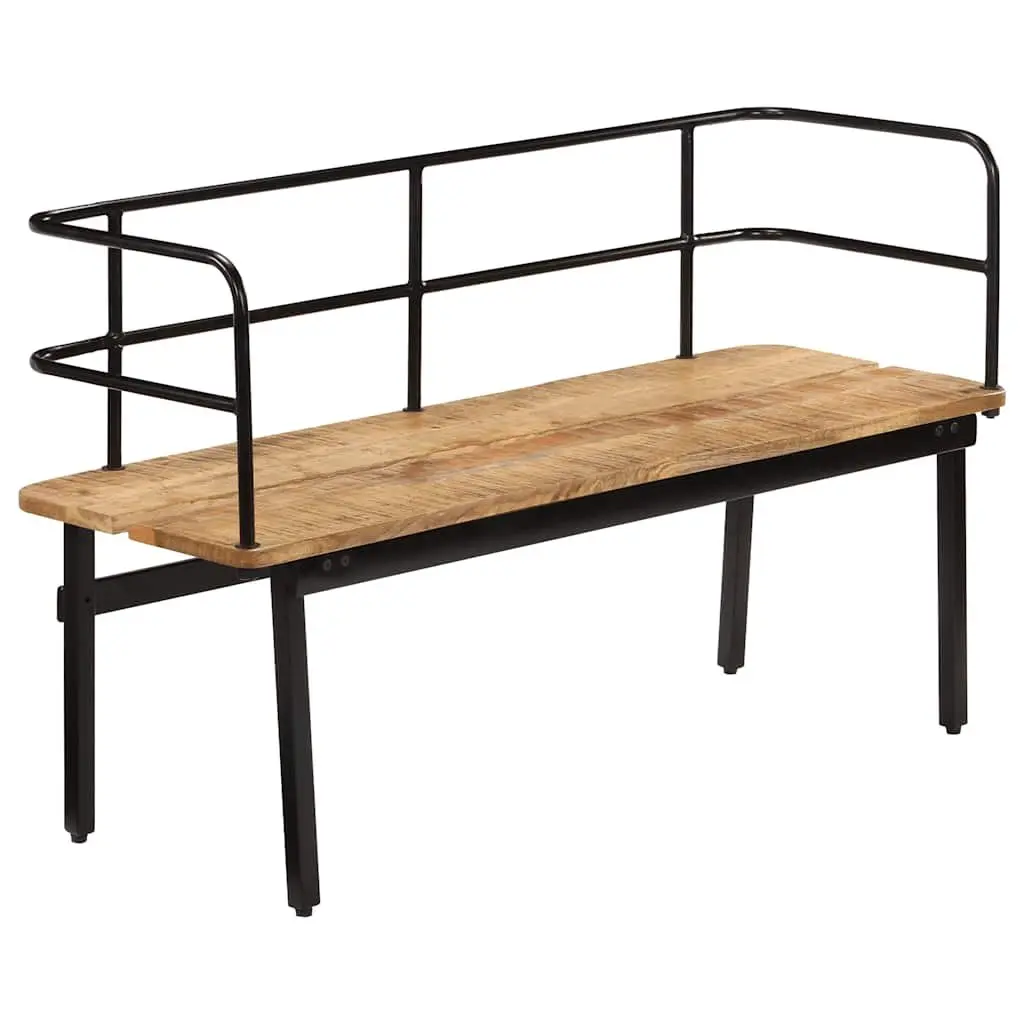 Solid Mango Wood Bench Brown 120x40x70 cm Industrial Style Storage Entryway Hall Seat