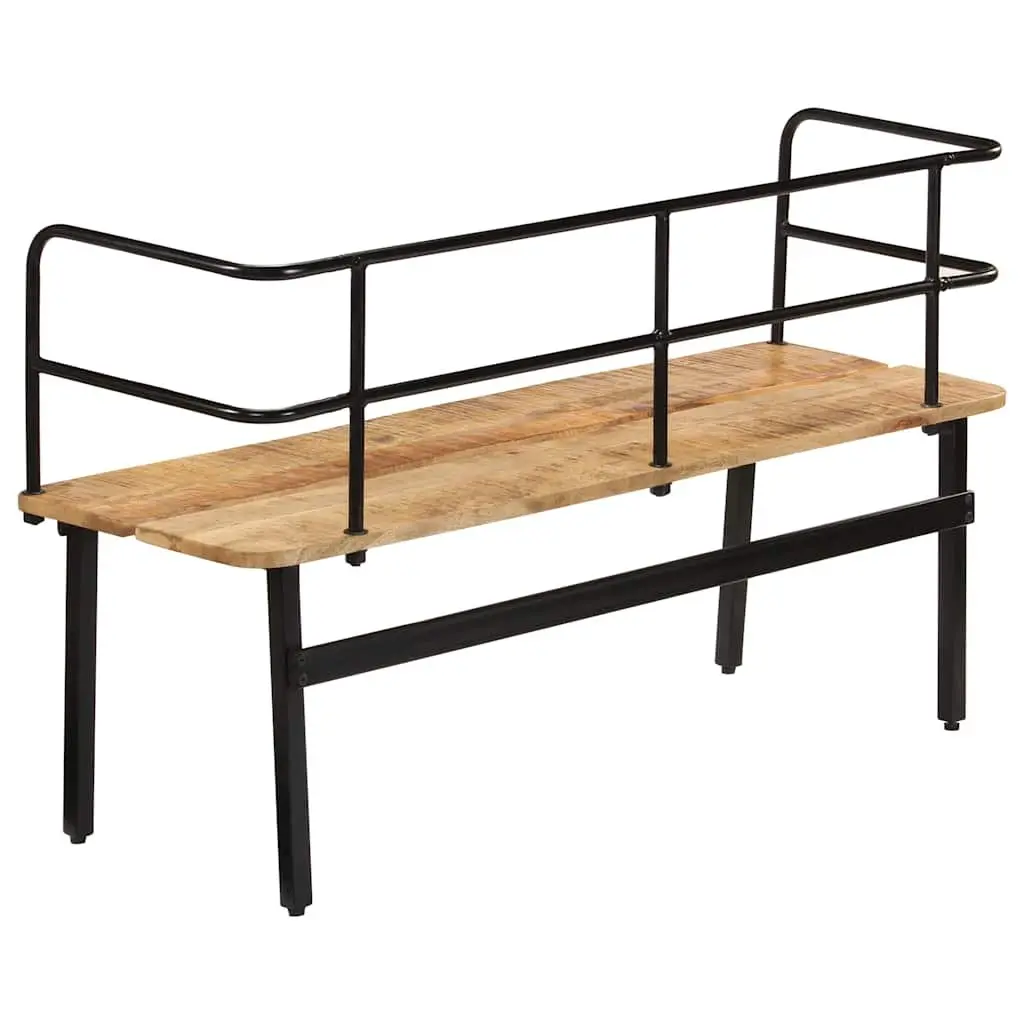 Solid Mango Wood Bench Brown 120x40x70 cm Industrial Style Storage Entryway Hall Seat