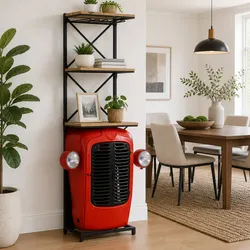 Solid Mango Wood Tractor Wine Cabinet - Simple and Sturdy
