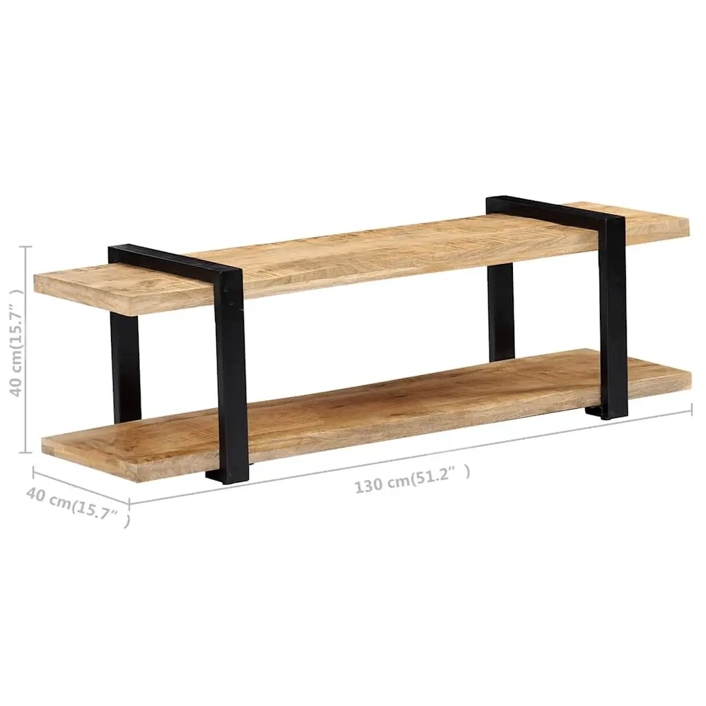 TV Cabinet Brown 130x40x40 cm Solid Mango Wood Industrial Style