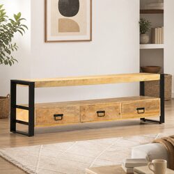 Concise 150x30x45 cm TV Cabinet in Solid Mango Wood