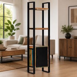 Reclaimed Wood Bookshelf 45x30x171 cm Storage Cabinet with Shelves Display