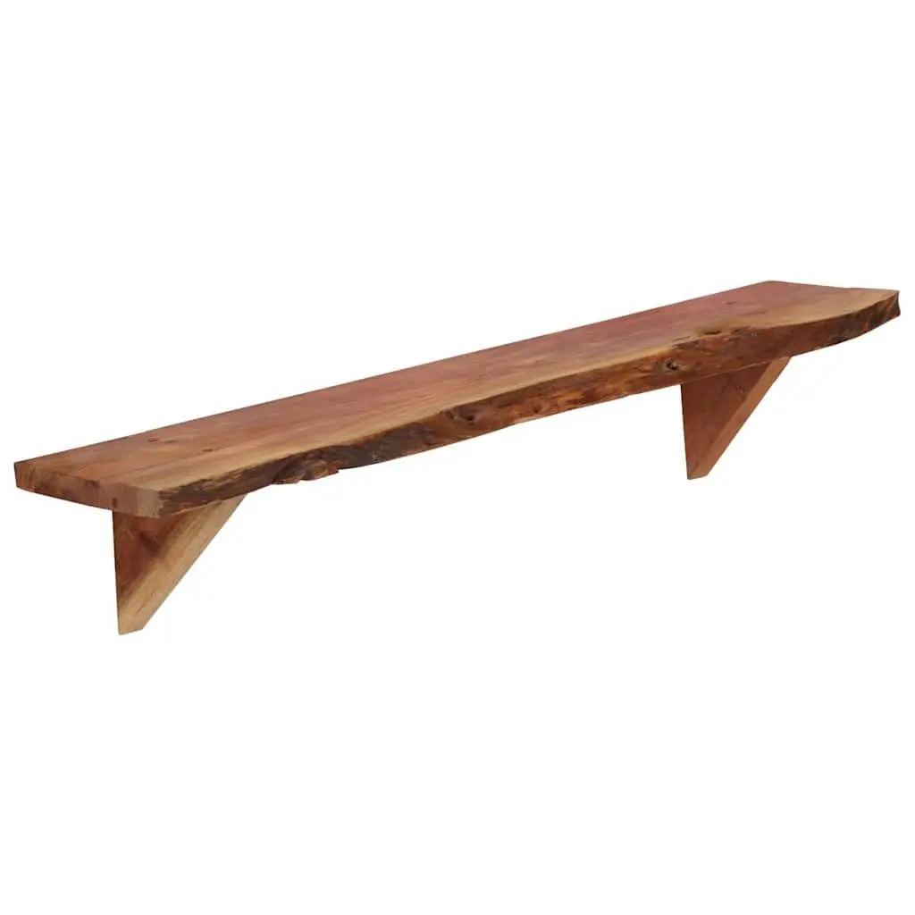 Wall Shelves Brown 90x20x18 cm Solid Acacia Wood Rustic Storage Display 2 Piece