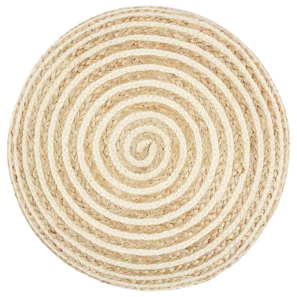 Handmade Jute Pouffe Footstool Braided Ottoman Relaxation Foot Rest Brown