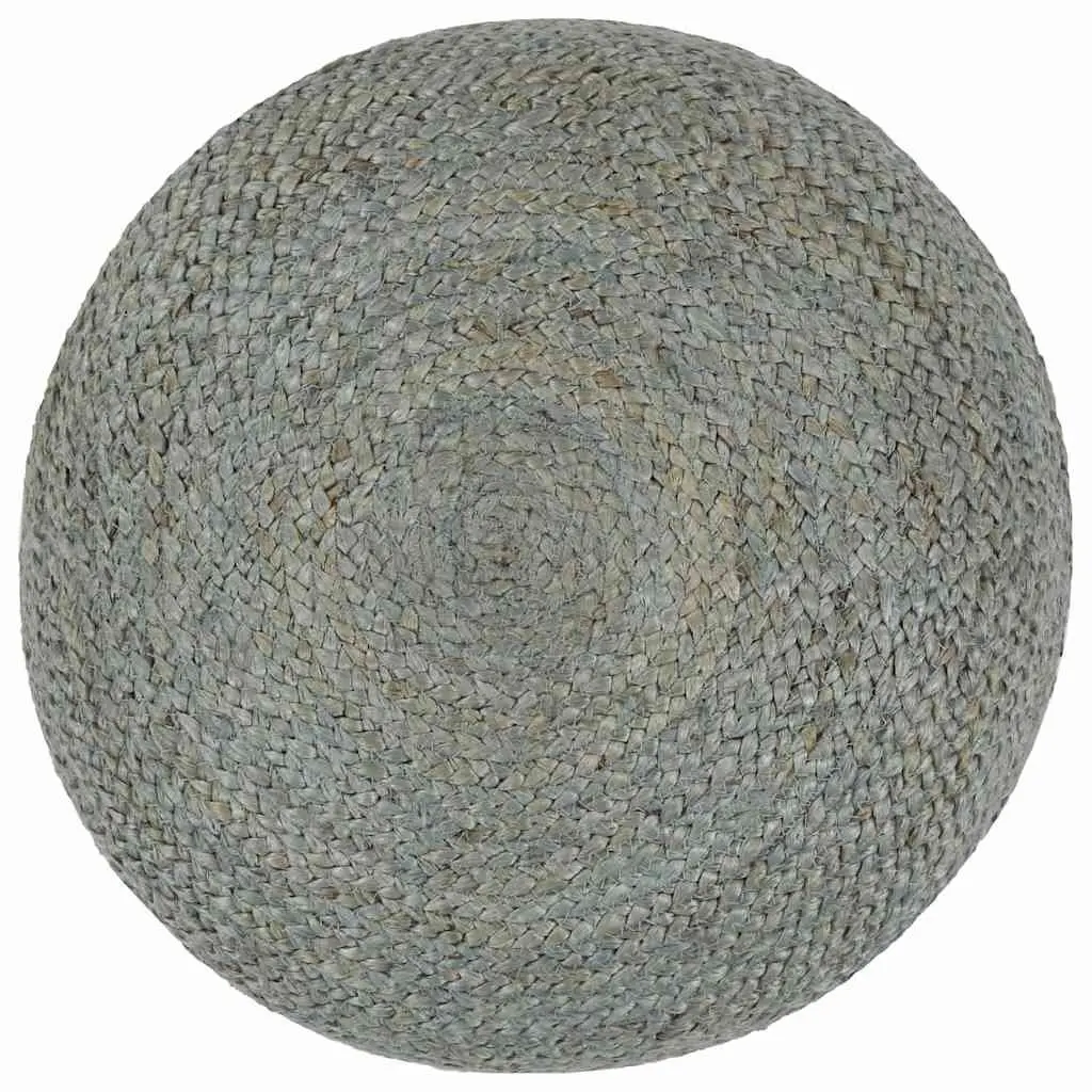 Olive Green Jute Pouffe Footrest, Handmade 45x30cm