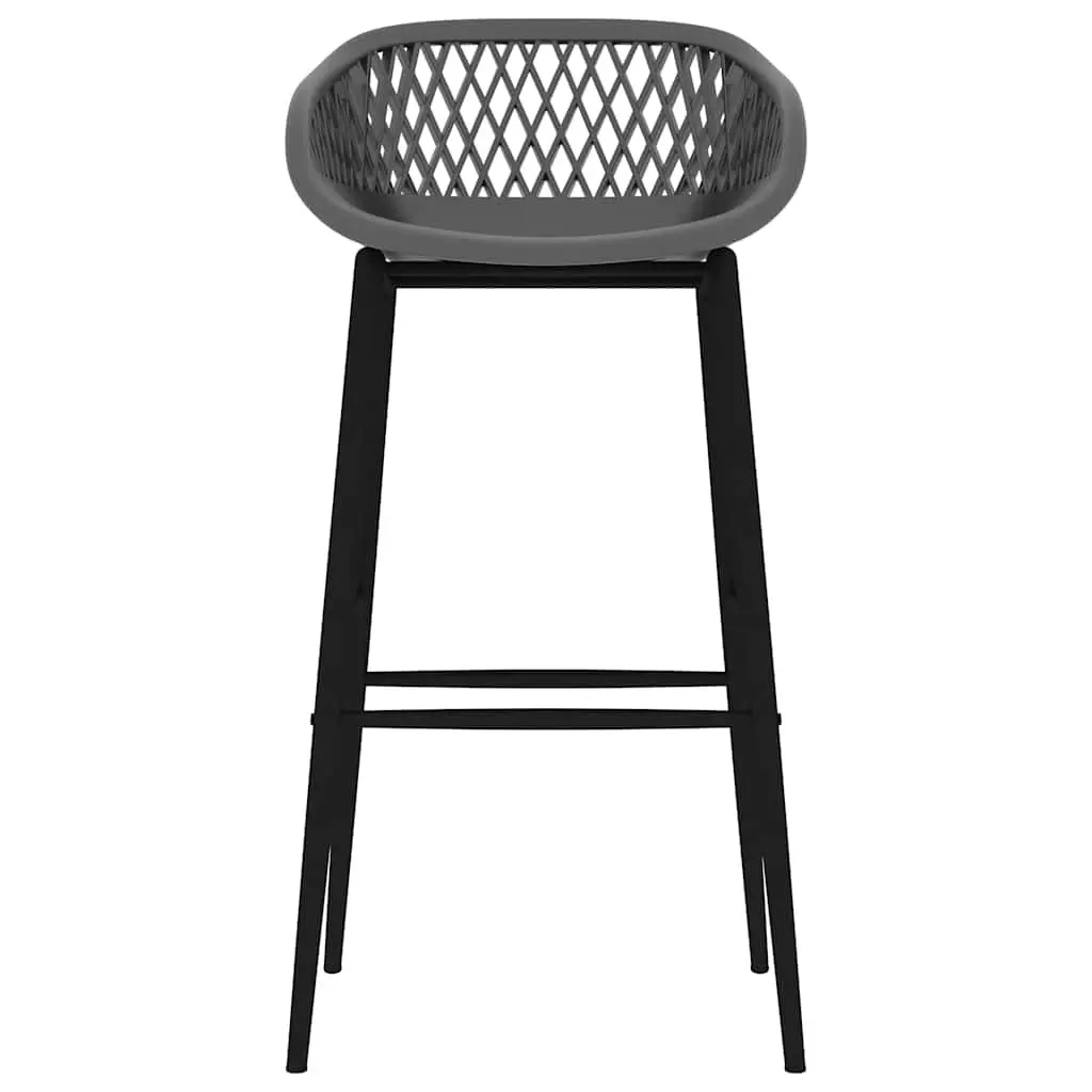 Bar Stools Set of 4 Grey Mesh Seat Backrest Counter Kitchen Pub Chairs