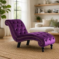 Concise Overview of a Purple Velvet Chaise Lounge