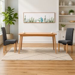 Sleek Grey Fabric Dining Chairs - Set of 2