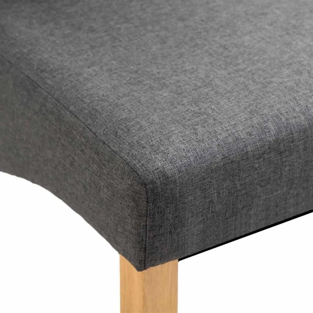 Dining Chairs Set of 2 Grey Fabric Kitchen Living Room Seating Furniture