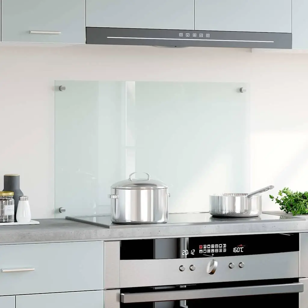 Tempered Glass Kitchen Splashback Transparent 80x50 cm Heat Resistant Non-Porous Surface
