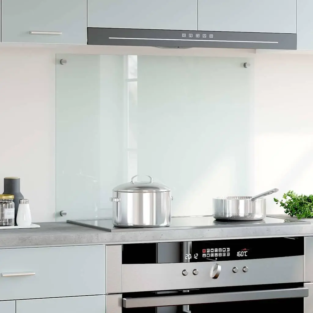 Tempered Glass Kitchen Splashback Transparent 80x60cm High Heat Resistance Scratch Resistant Easy to Clean