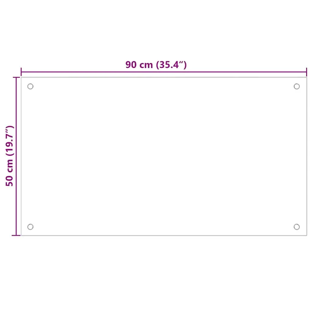 Tempered Glass Splashback Transparent 90x50 cm Wall Protection