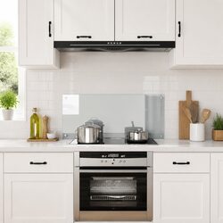 Kitchen Backsplash Tempered Glass Splashback Transparent 100x40cm Heat-Resistant