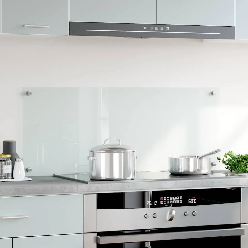 Kitchen Splashback Transparent 100x40cm Heat-Resistant Tempered Glass
