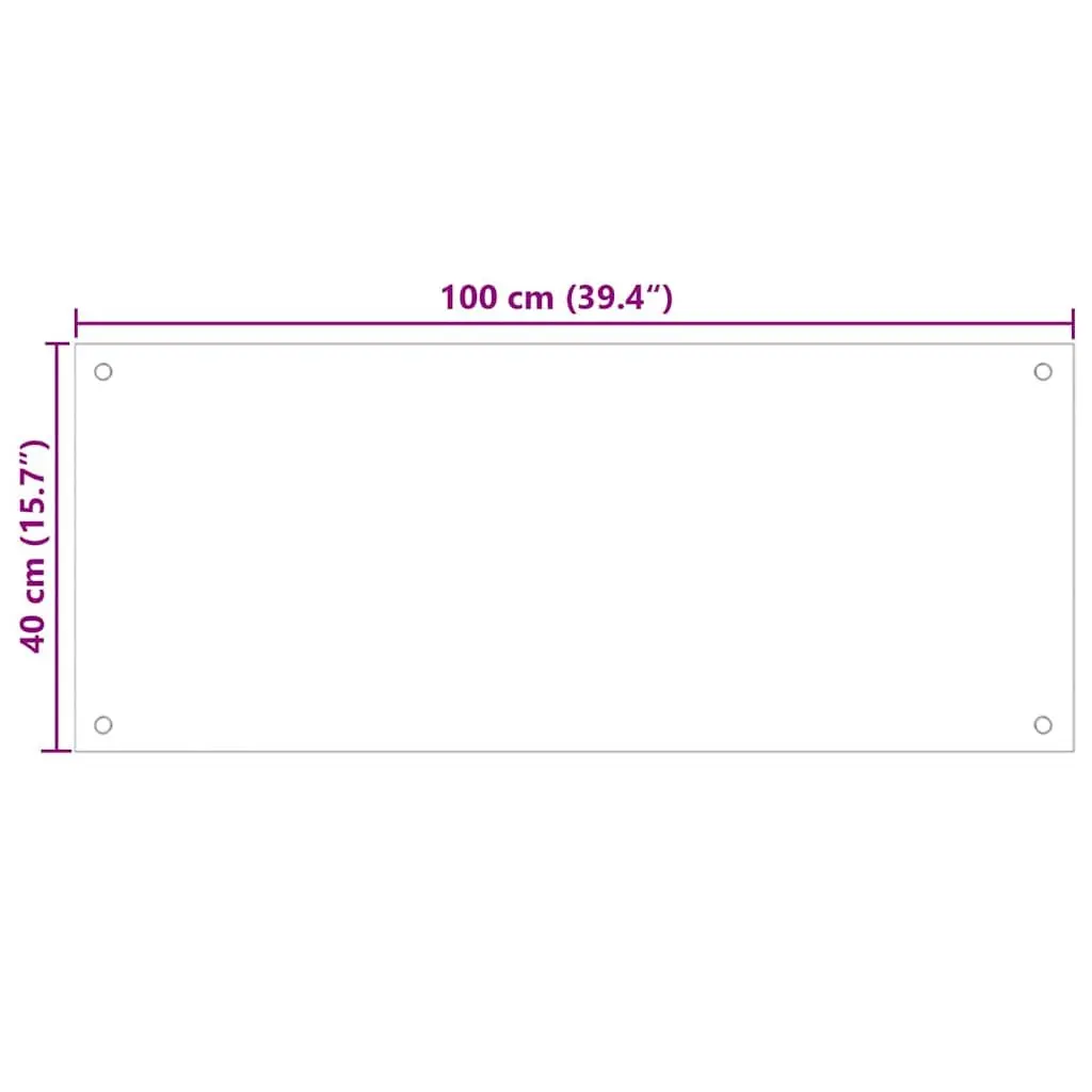 Kitchen Splashback Transparent 100x40cm Heat-Resistant Tempered Glass
