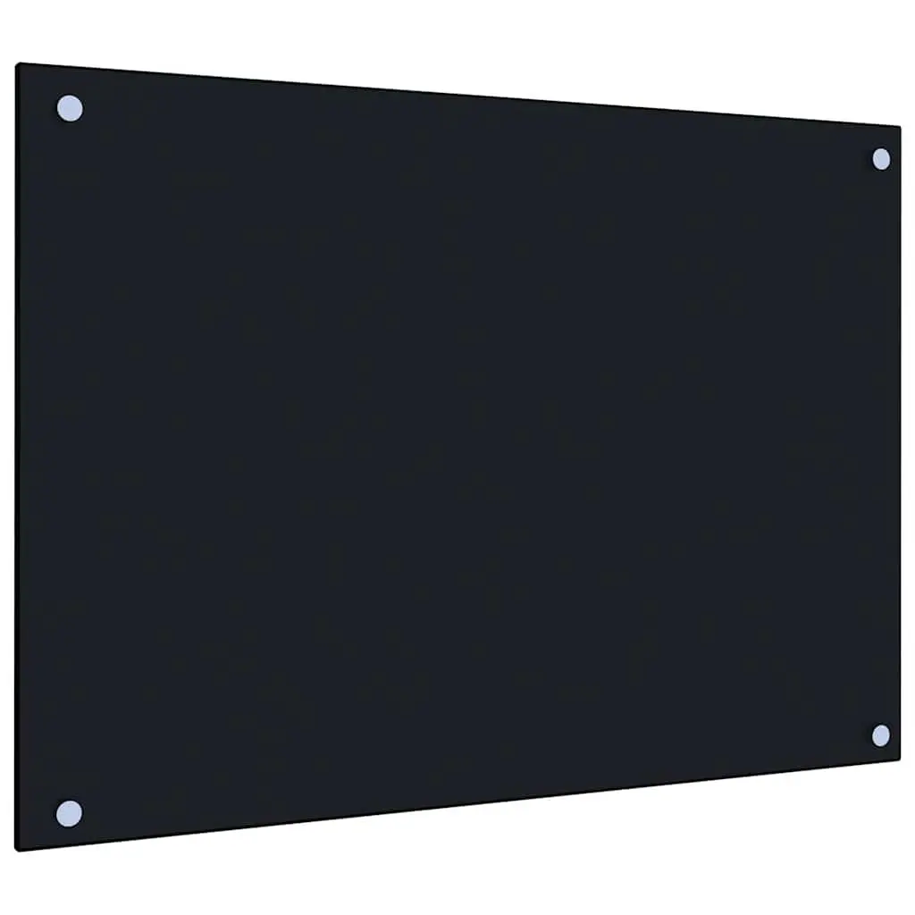 Kitchen Backsplash Black 70x50 cm Tempered Glass Heat Resistant