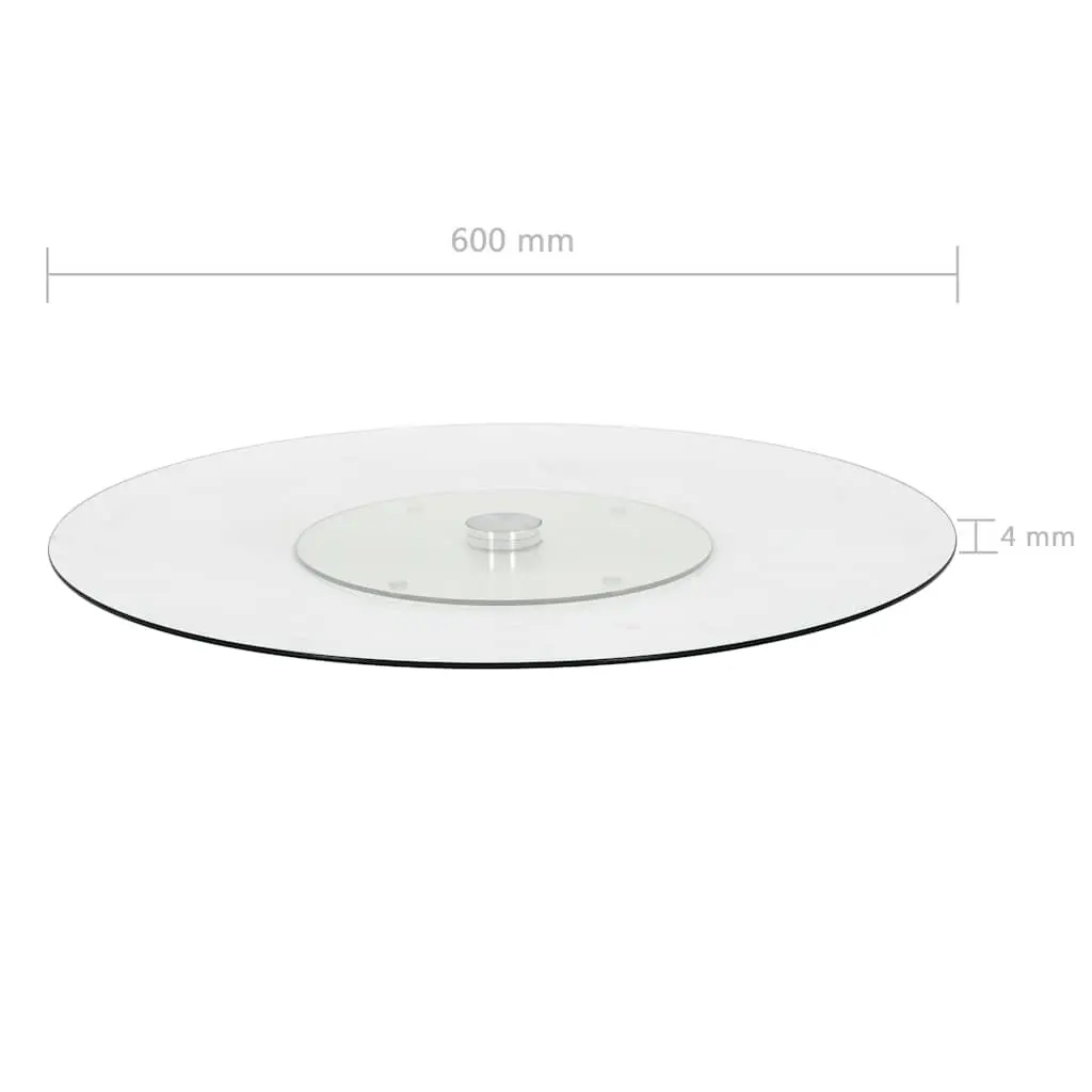 Rotating Serving Plate Transparent Tempered Glass 60cm Lazy Susan Tableware