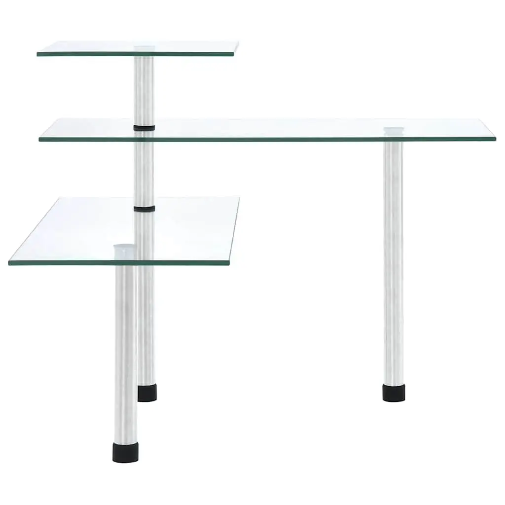 3-Tier Corner Kitchen Shelf Transparent Reinforced Tempered Glass Storage Organiser