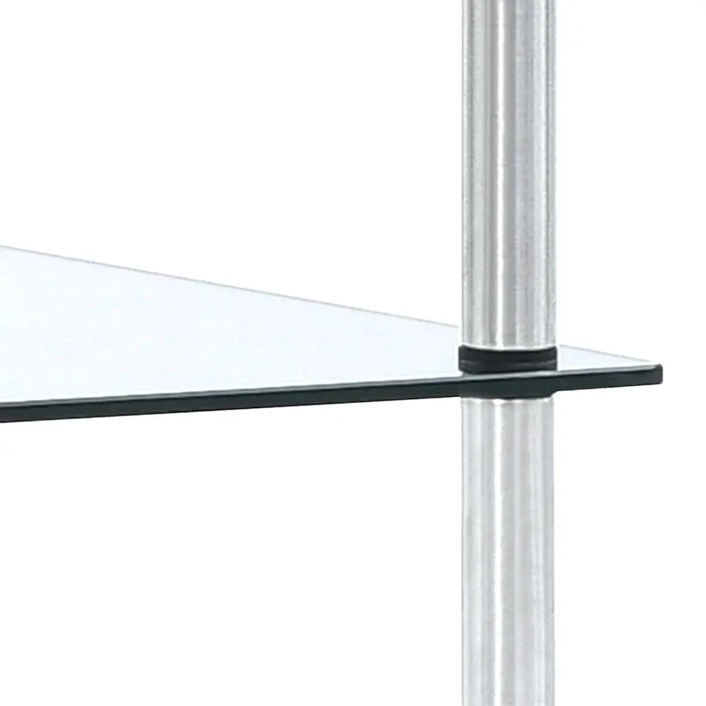 5-Tier Shelf Transparent Tempered Glass Display Storage Unit