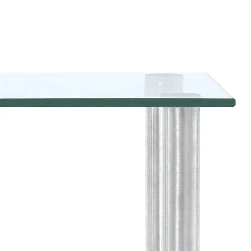 2-Tier Kitchen Shelf Transparent Tempered Glass Organiser Display 45 x 16 x 26 cm