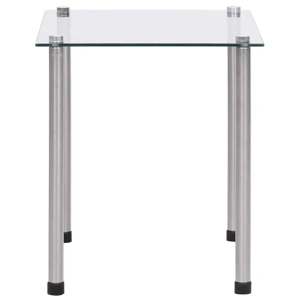 Nesting Tables Transparent Glass Stainless Steel Legs 3 Piece Modern End