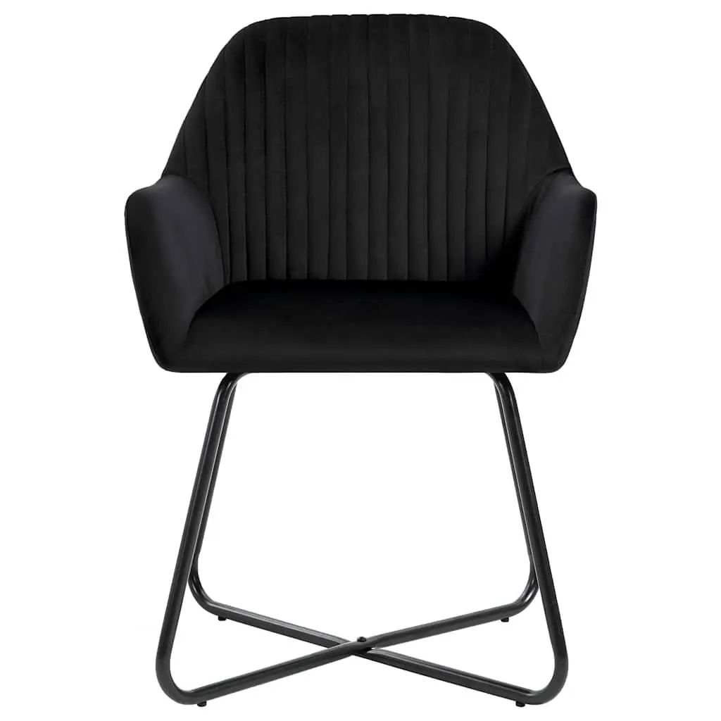 Dining Chairs Black Velvet 2 Piece Armrests Modern Kitchen Living Room Seating