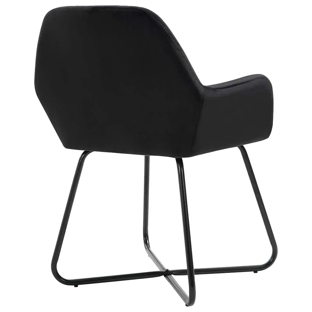 Dining Chairs Black Velvet 2 Piece Armrests Modern Kitchen Living Room Seating
