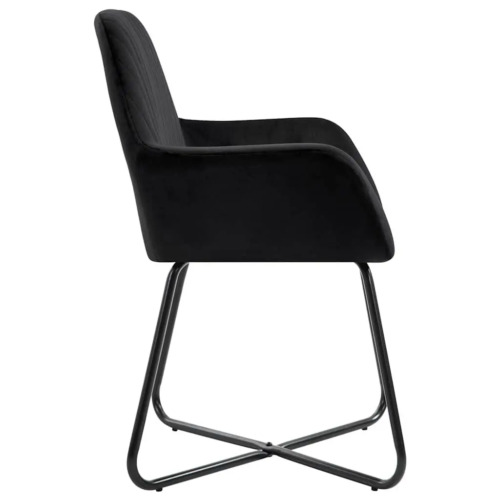 Dining Chairs Black Velvet 2 Piece Armrests Modern Kitchen Living Room Seating