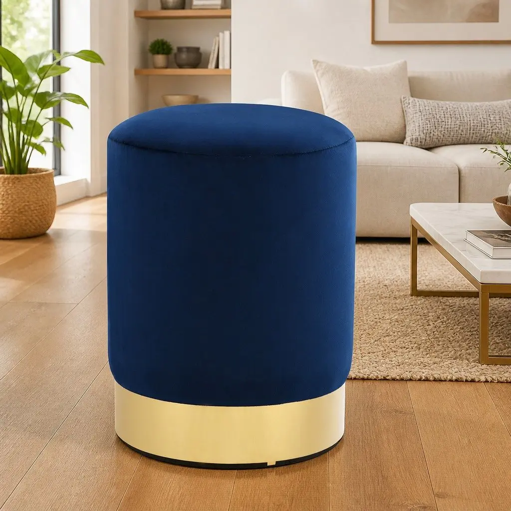 Velvet Barrel Stool