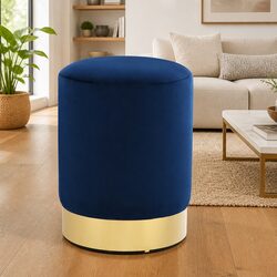 Compact and Stylish Velvet Barrel Stool