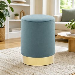 Concise Features of Light Blue Barrel Stool
