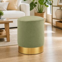 Green Velvet Barrel Stool – Lightweight and Stylish