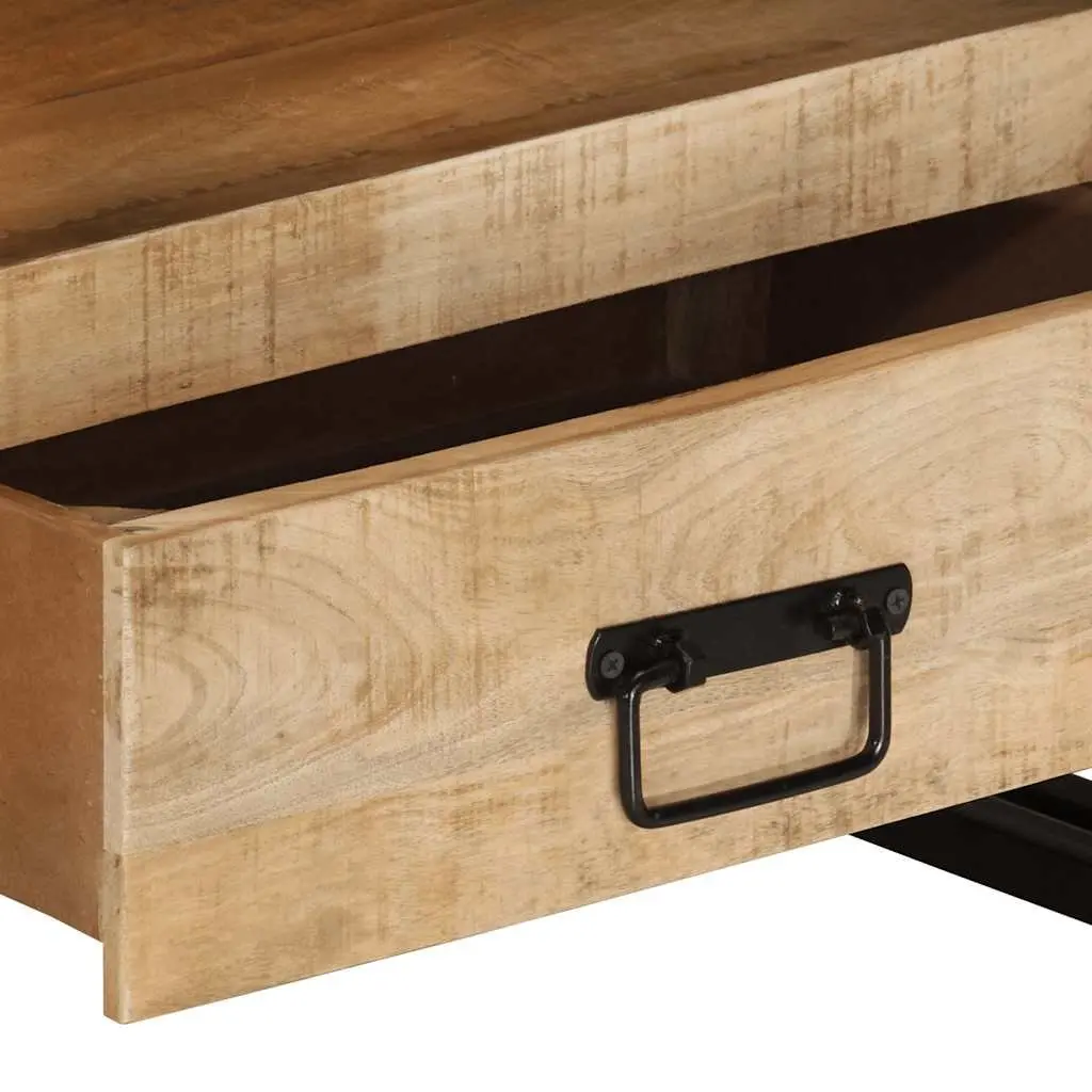 TV Cabinet Brown 100x30x45 cm Solid Mango Wood Storage Unit with Drawers Compartment
