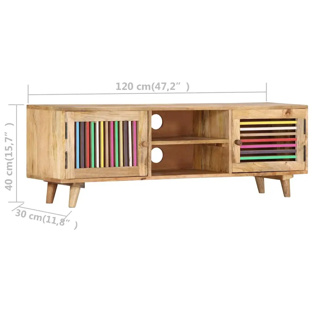 Solid Mango Wood TV Cabinet 120x30x40cm