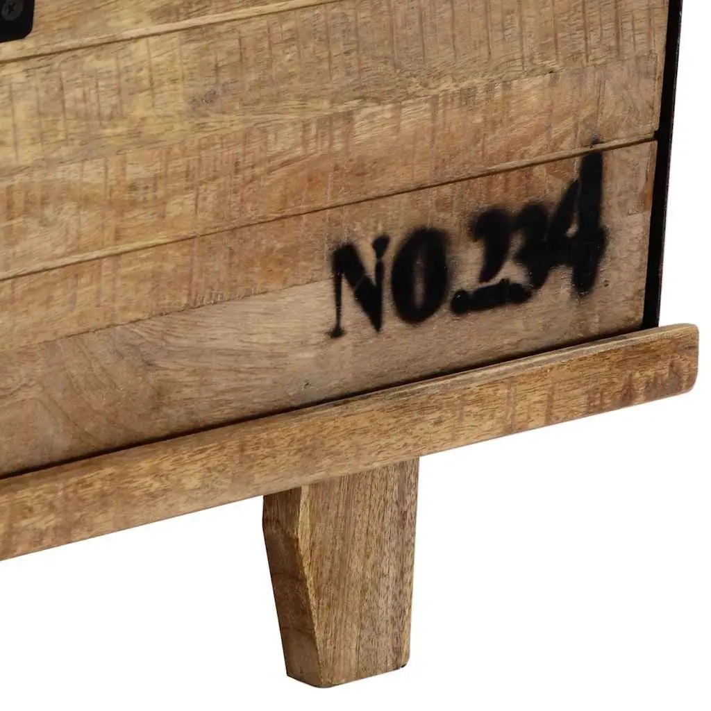 Mango Wood TV Cabinet Brown 120x30x40 cm Lowboard Handmade Storage Unit