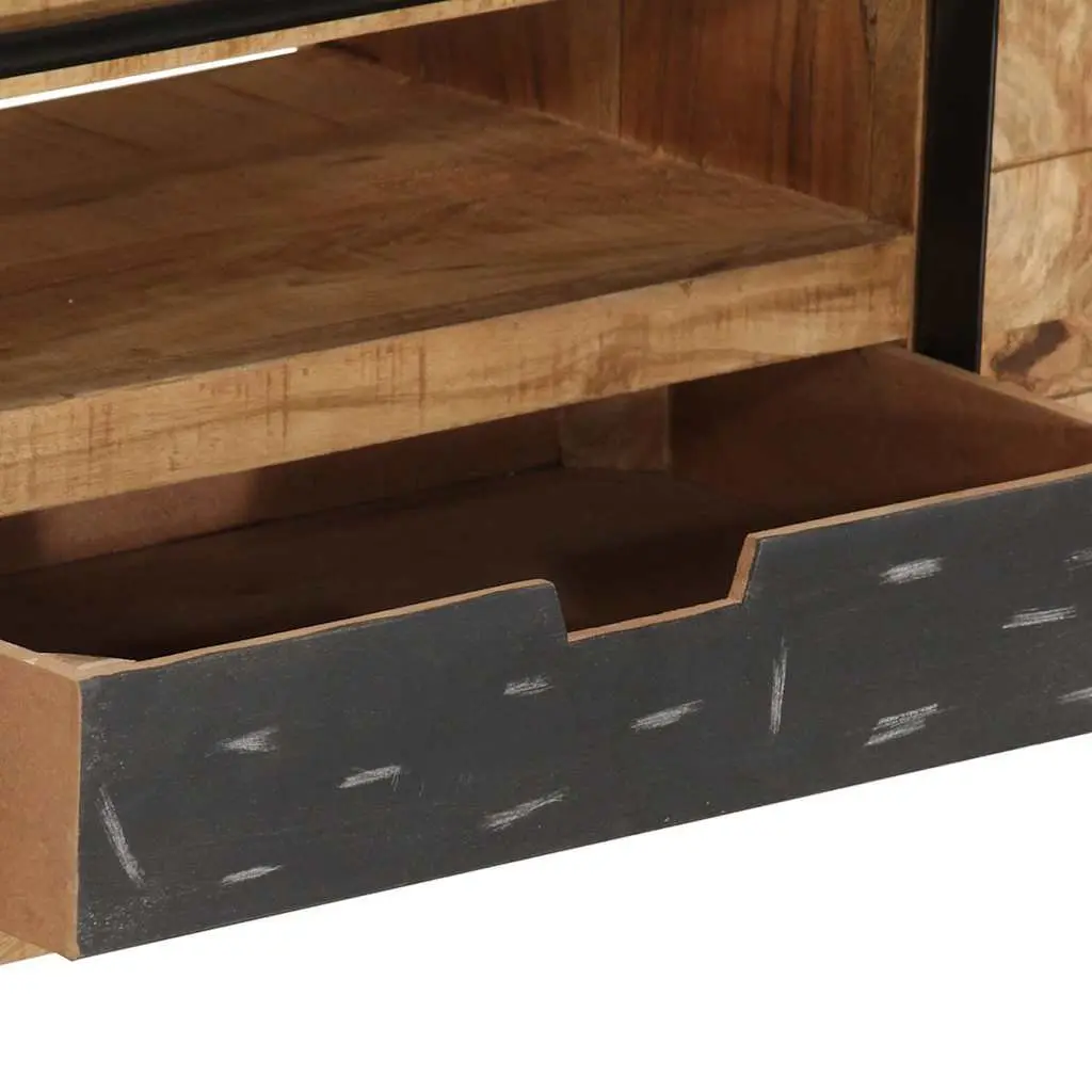 Mango Wood TV Cabinet Brown 120x30x40 cm Lowboard Handmade Storage Unit
