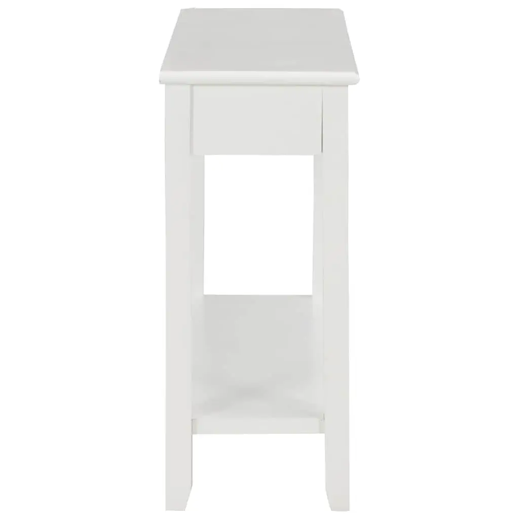 White Console Table 110x35x80 cm with Drawers and Shelf Storage