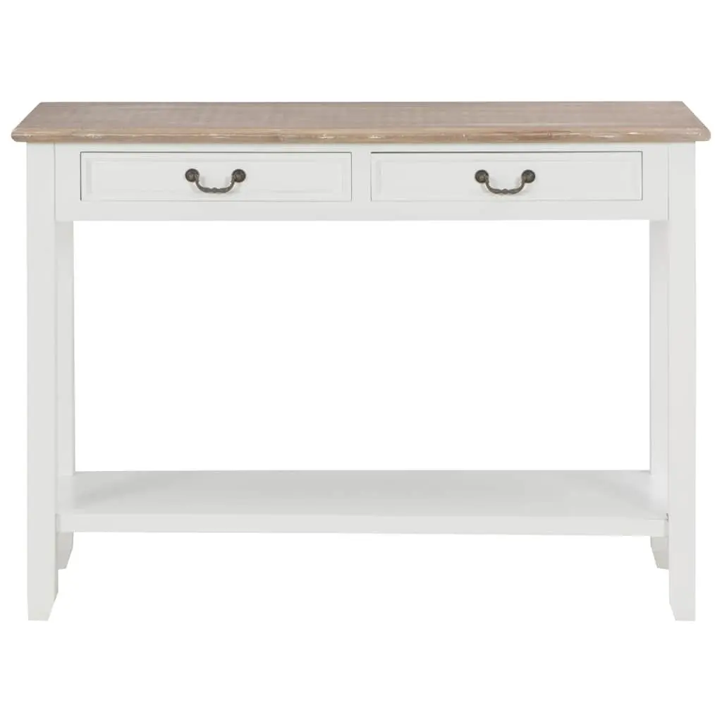 Console Table White 110x35x80 cm Wooden with Drawers and Shelf