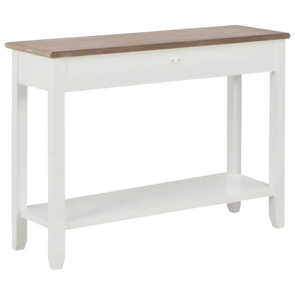 Console Table White 110x35x80 cm Wooden with Drawers and Shelf