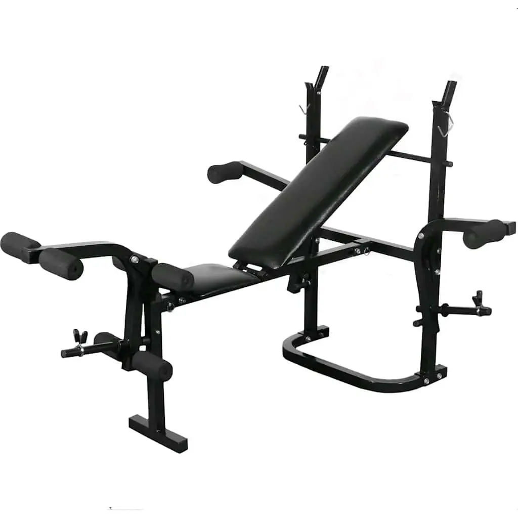 Folding Weight Bench White Adjustable Padded Backrest Home Gym Equipment