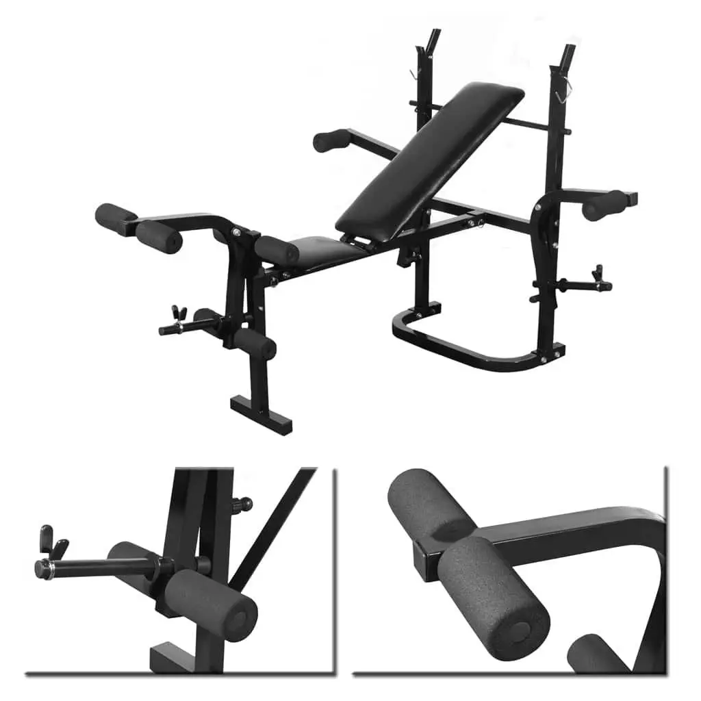 Folding Weight Bench White Adjustable Padded Backrest Home Gym Equipment