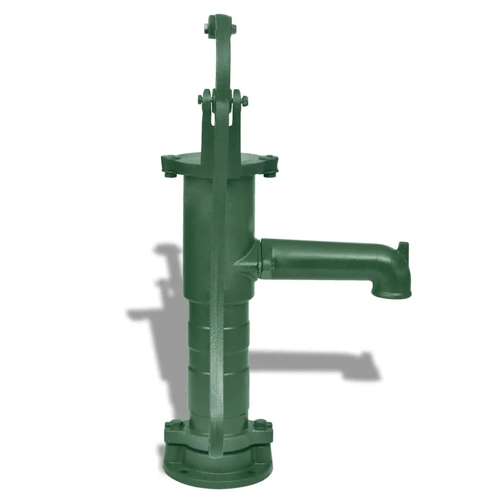 Hand Water Pump with Stand Garden Well Draw Up to 8M Deep Cast Iron Green