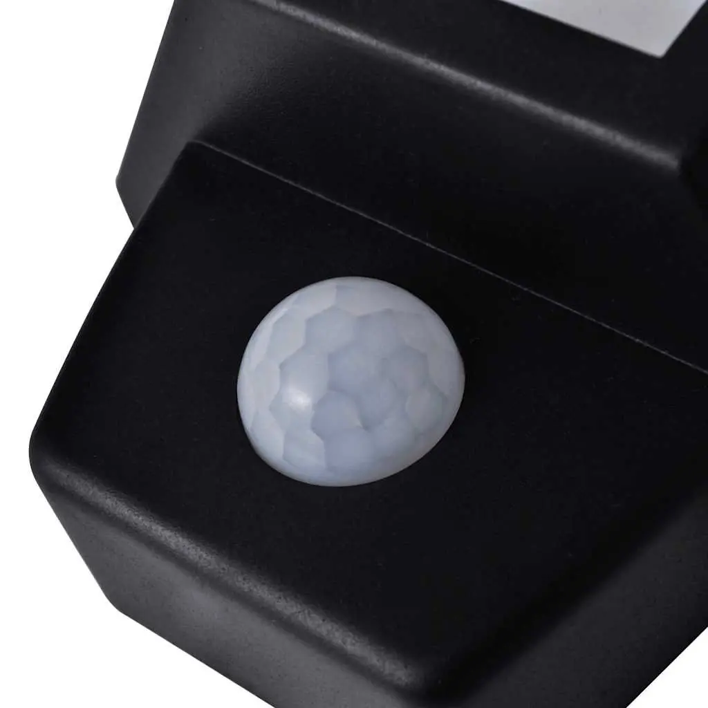 Solar Wall Lamp Black Motion Sensor LED Outdoor Lighting 2 Pack