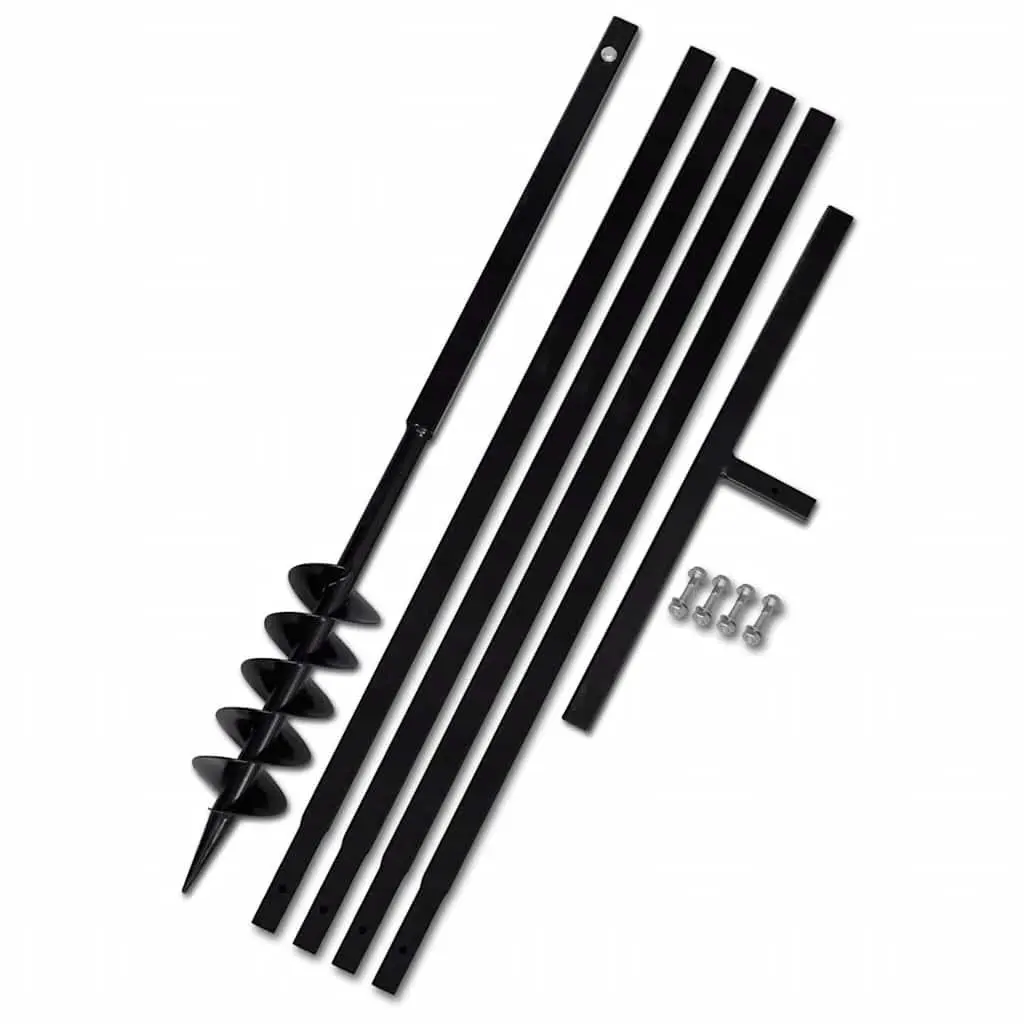100mmGroundDrillAugerSteelwithHandleand4ExtensionTubesforSoilAerationandPlanting5m