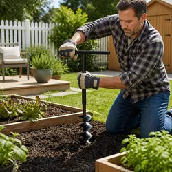 Compact 100mm Ground Drill with Extensions for Easy Digging