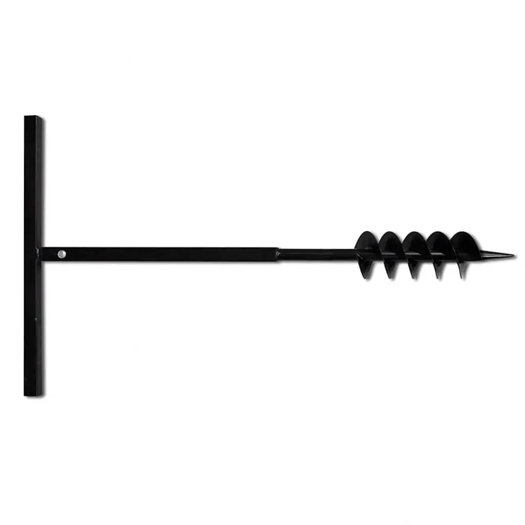 Ground Drill 100mm Steel with Handle and 8 Extension Tubes 9m for Planting Composting Soil Aeration Mixing