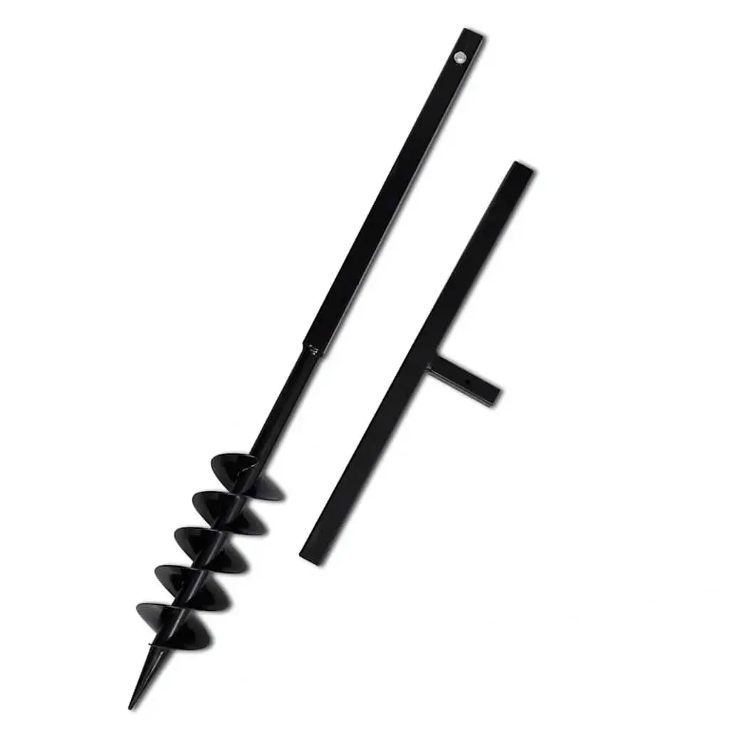 Ground Drill 100mm Steel with Handle and 8 Extension Tubes 9m for Planting Composting Soil Aeration Mixing