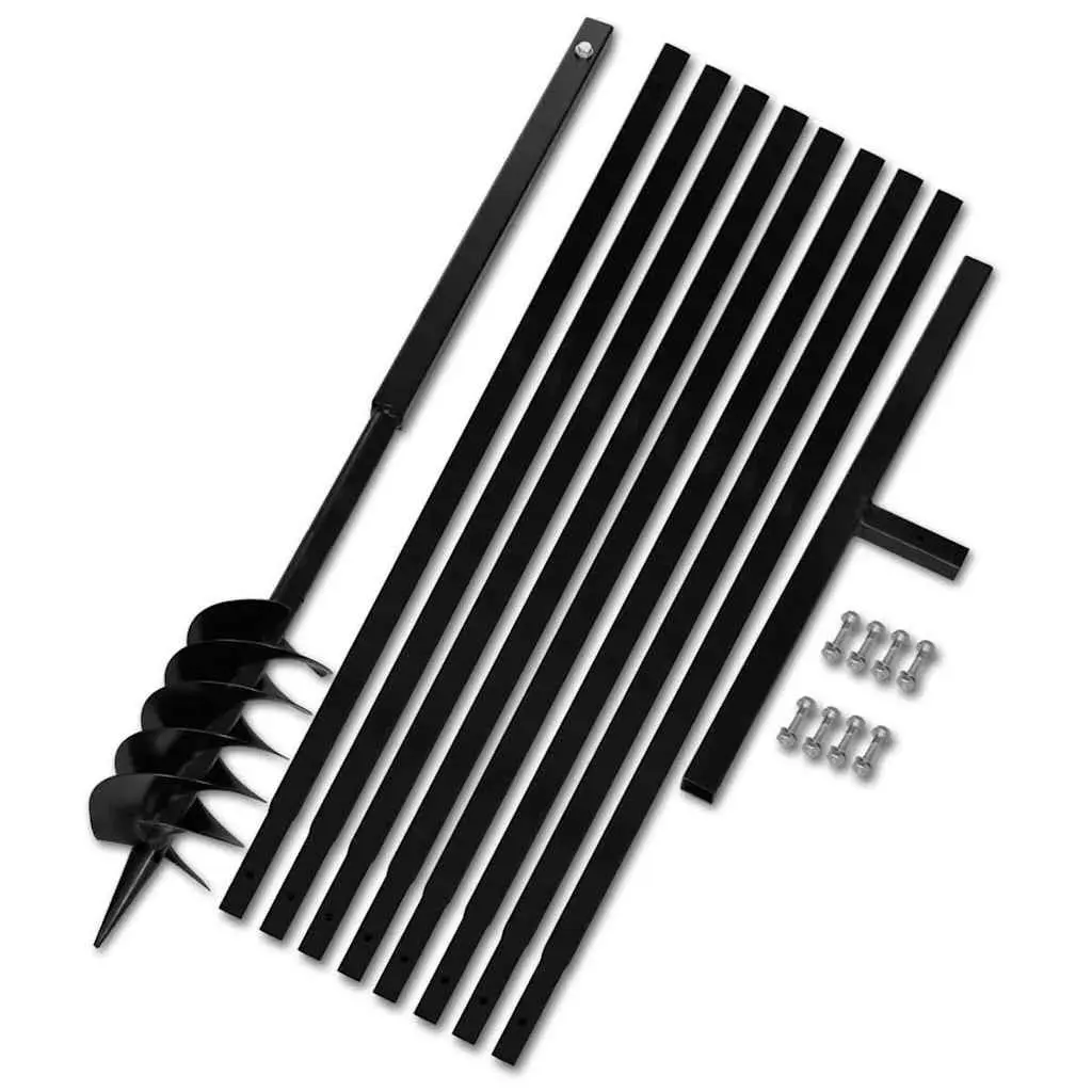 Ground Drill Auger 120mm with Handle Extension Tubes 9m Steel Soil Digging Tool
